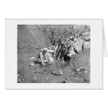Panning for Gold Alaska 1902 Greeting Cards