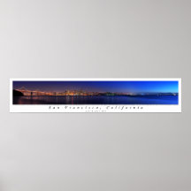 Panorama de crépuscule de San Francisco Affiche