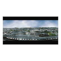 Panorama of Edo Now Tokyo Showing Daimyo Residence Custom Photo Card