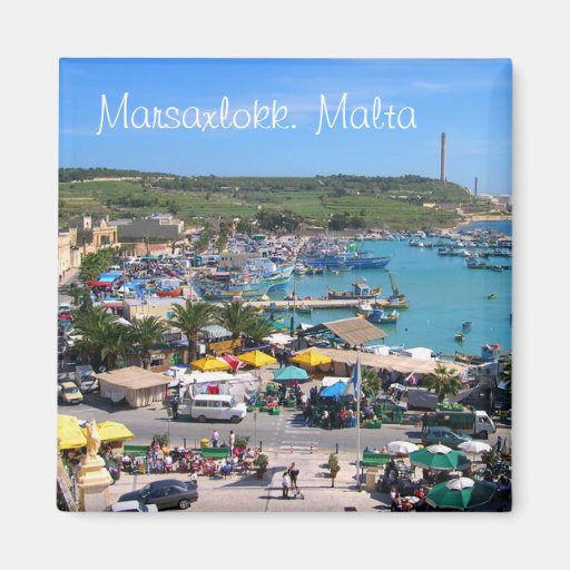 Panorama of Marsaxlokk harbour in Malta Refrigerator Magnet