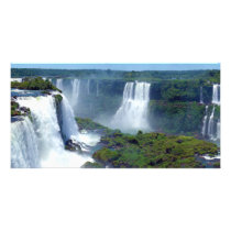 Panorama of the Iguazu Waterfalls from Brazil Personalized Photo Card