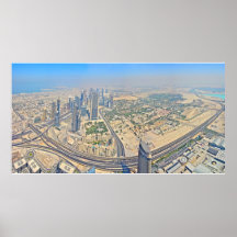 Panoramic of Dubai atop the Burj Khalifa Poster