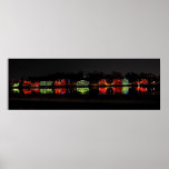 Panoramic photo of Boathouse Row at Christmas Posters