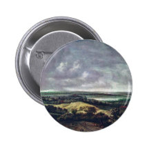 Panoramic River Landscape., Nederlands, Pinback Button