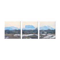 Panoramic view of Lethbridge and the mountains canvas prints