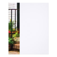 Pansies and Geraniums on Stoop Letterhead Template