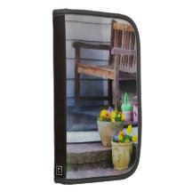 Pansies and Watering Cans on Steps Organizers