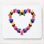 Pansies Heart Mouse Mats