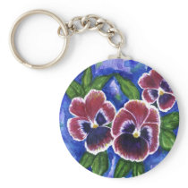 Pansies Keychain