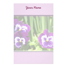 Pansies stationary custom stationery