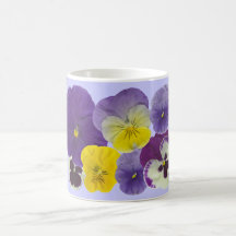 pansy flowers mugs