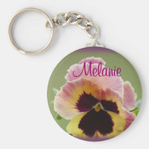 Pansy key chain- customize