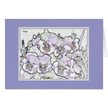 pansy sketch cards