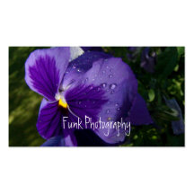 Pansy with Water Droplets Business Card Template