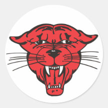 PANTHER FACE, red 01 Round Stickers