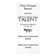 Pantoland's Got Talent Programme Customized Rack Card