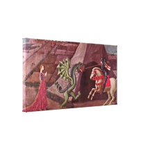 Paolo Uccello - St George and the Dragon Stretched Canvas Prints