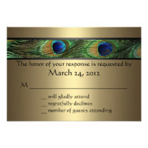 Paon épousant RSVP Invitation