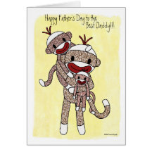 Papa 02 de singe de chaussette carte de vœux