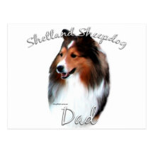 Papa 2 de chien de berger de Shetland (sable) Carte Postale