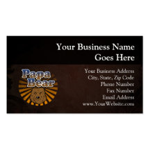 Papa Bear, Cool Fathers Day Vintage Look Business Card Templates