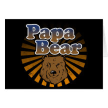 Papa Bear, Cool Fathers Day Vintage Look Greeting Card