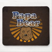 Papa Bear, Cool Fathers Day Vintage Look Mouse Pad