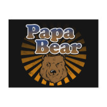 Papa Bear, Cool Fathers Day Vintage Look Post Card