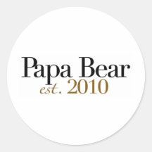 Papa Bear Est 2010 Round Stickers