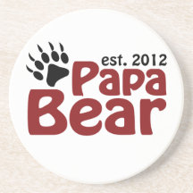 Papa Bear Est 2012 Coasters