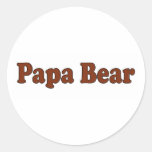 Papa Bear Round Stickers