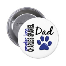 Papa cavalier 2 d'épagneul du Roi Charles Badge Avec Épingle