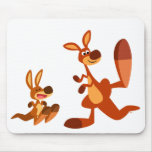 Papa et fils mignons Mousepad de kangourou de band tapis de souris