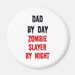 Papa par le tueur de zombi de jour par nuit aimants pour réfrigérateur