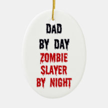 Papa par le tueur de zombi de jour par nuit ornements de noël