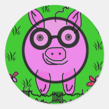 papa pig round sticker
