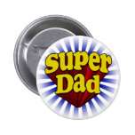 Papa superbe, super héros rouge/jaune/bleu badge avec épingle