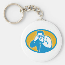 paparazzi Photographer with dslr camera Key Chain