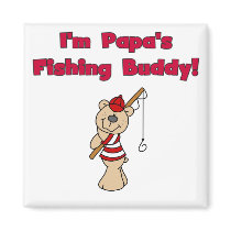 Papa's Fishing Buddy Tshirts and Gifts Fridge Magnet
