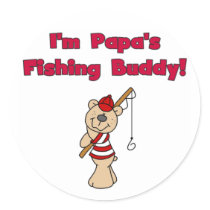 Papa's Fishing Buddy Tshirts and Gifts Stickers