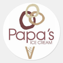 Papa's Round Sticker
