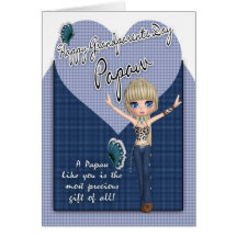 Papaw, Grandparents Day Card - Cute Little Western