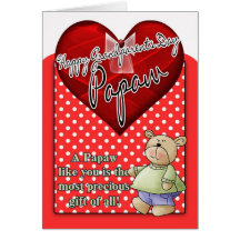 Papaw Grandparents Day Card - Red And White Polka