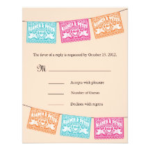 Papel Picado Love Birds Wedding Banners RSVP Invite