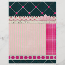 PAPER10 GIRLY SCRAPBOOKING BLACK PINKS WHITE PATTE CUSTOM FLYER