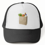 Paper bag full of groceries hats