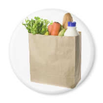 Paper bag full of groceries magnet