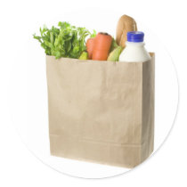 Paper bag full of groceries sticker