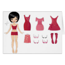 Paper doll cut greeting card