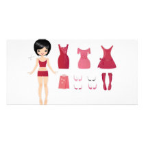 Paper doll cut customized photo card